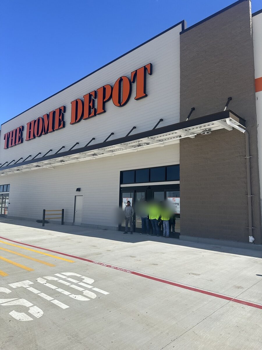 Zion Fire Protection technicians outside a new commercial build in Texas