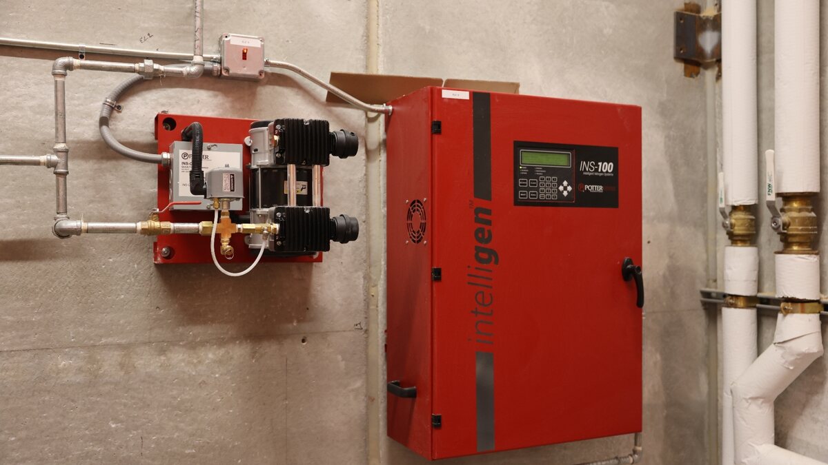 Nitrogen-inerting panel for a dry-pipe sprinkler system — corrosion mitigation on a Zion project