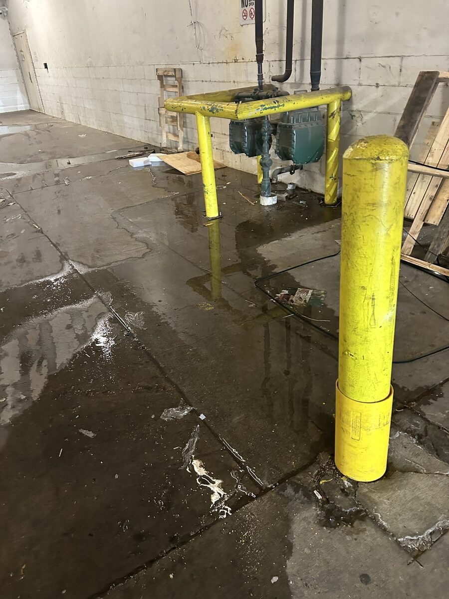 Fire pump room with bollard protection at a Texas commercial property